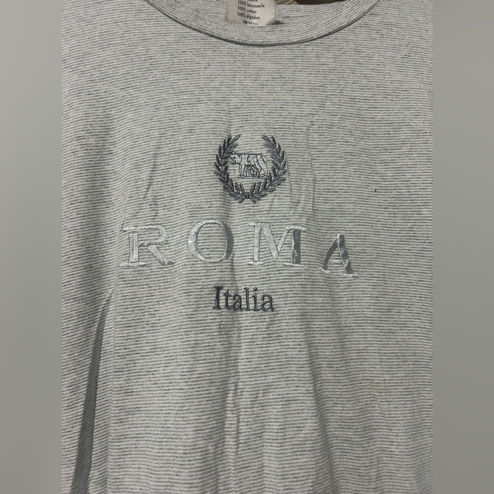 Time Tex Roma Italia Tee Shirt unisex M Made In Italy Stripped-366